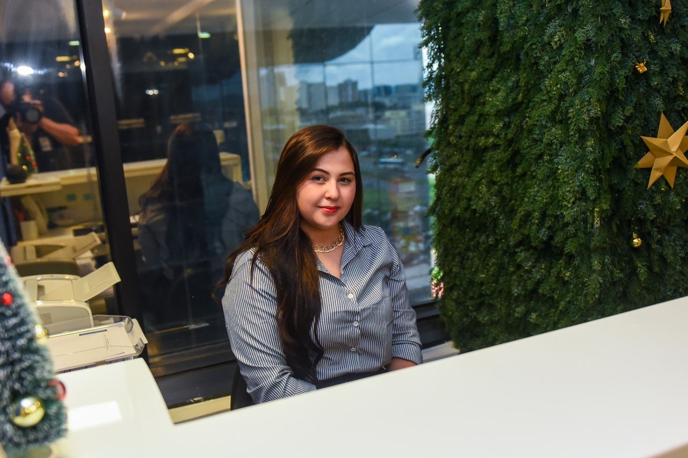 Atendimento profissional na recepção — Clínica ORTOBRASÍLIA em Brasília — especializada em Invisalign, DTM, ronco e apneia do sono